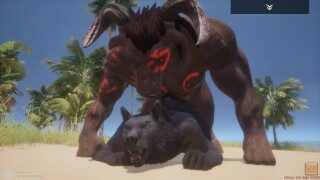 Wild Life / Gay Furry Werewolf with Huge Minotaur