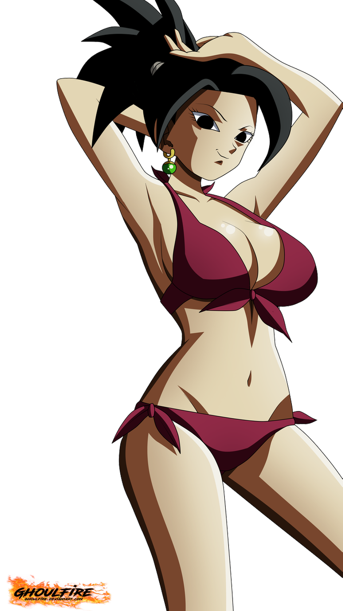 1girl 1girl 2_girls anime bikini dragon_ball female_only fusion kefla