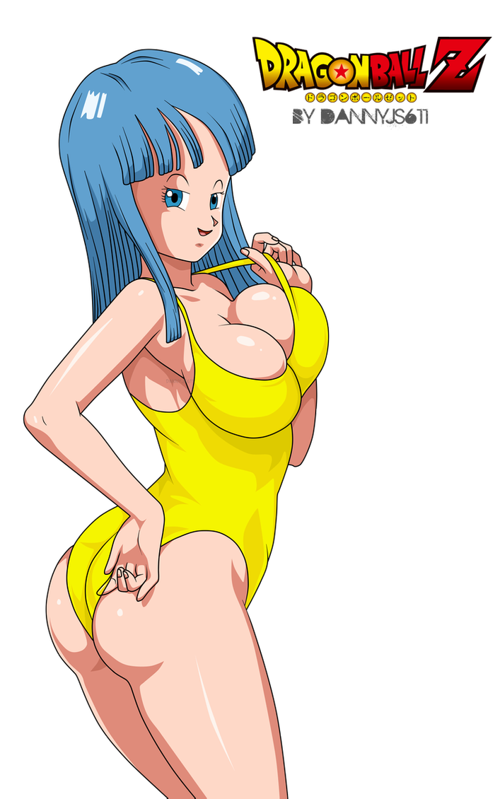 1girl 1girl anime cleavage dragon_ball female_only huge_breasts maron swimsuit transparent_background