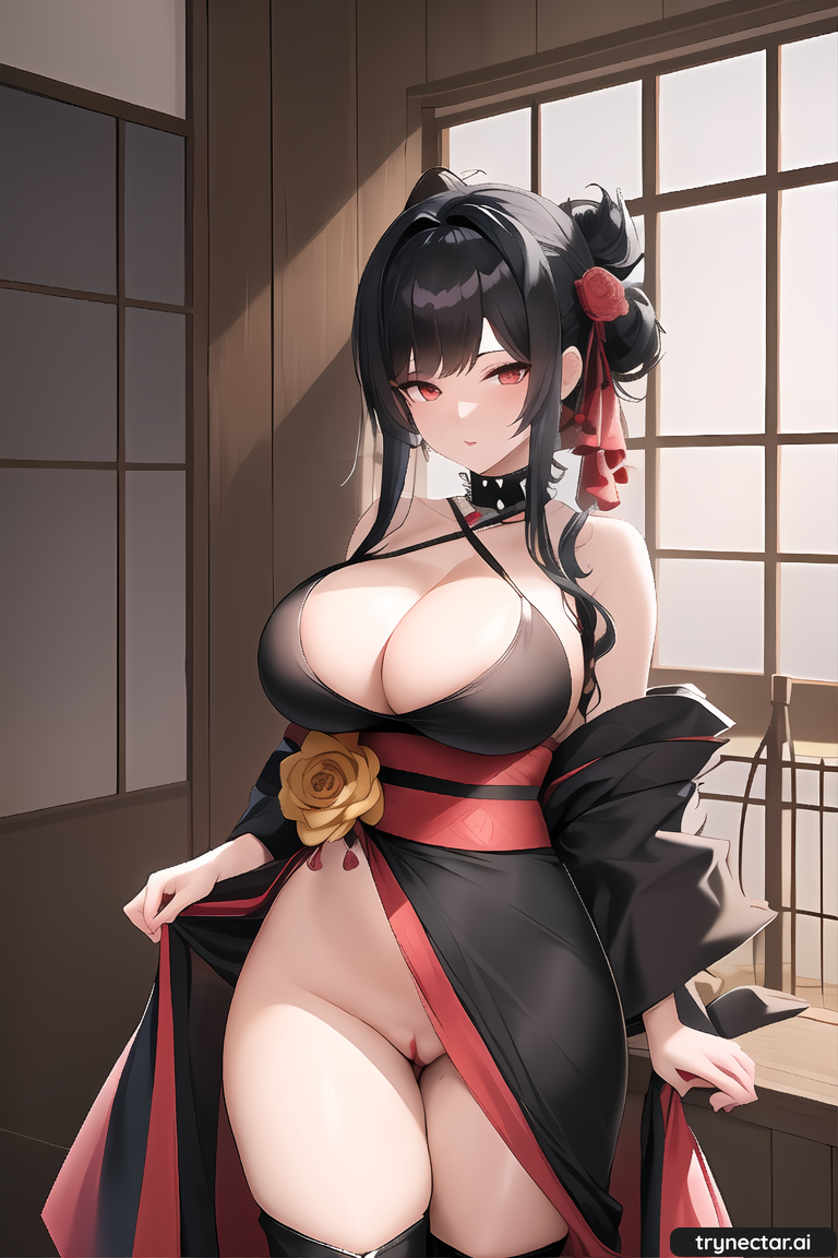ai ai_generated anime cleavage hentai kimono nsfw