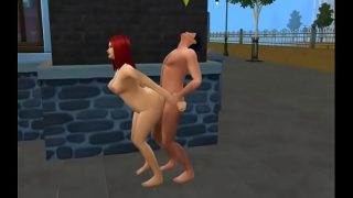 animated cheating on partner with busty redhead
