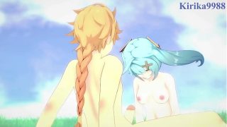 Faruzan and Layla and Aether intense sex. – Genshin Impact Hentai