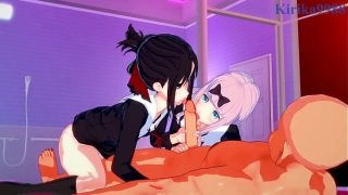 Kaguya Shinomiya and Chika Fujiwara and the old man intense 3P sex. – Kaguya-sama Love Is War Hentai