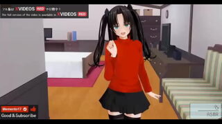 無修正エロアニメ　凛がシロウを手コキ、フェラ、アナル責めでオナサポ　AIボイス