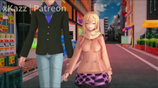 Marin Kitagawa hace cosplay navideño para un viejo en un motel