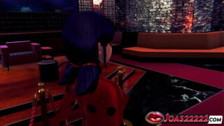 Ladybug Rule34 3D Hentai Animation – Busty Red Latex Heroine Big Tits Play in Bed, Standing Cunnilingus and Anal Vibrator Orgasm