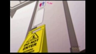 Girl gets anal by guy in a public bathroom (animation)