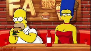 Married Housewife Marge Gets Fucked in a Dirty Public Toilet. Cartoon Parody. Glory Hole