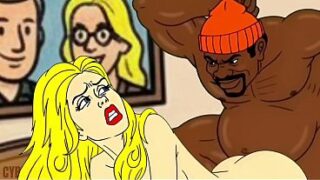 Wife Cheats on Her Husband and Fucks with a Black Guy. Cartoon Compilation
