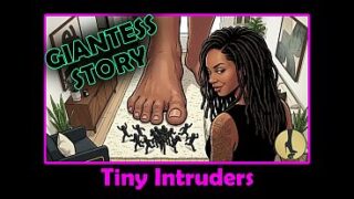 STORY: Ebony Giantess Feet Worship & Cruel Crush – Tiny Intruders Under Her Soles